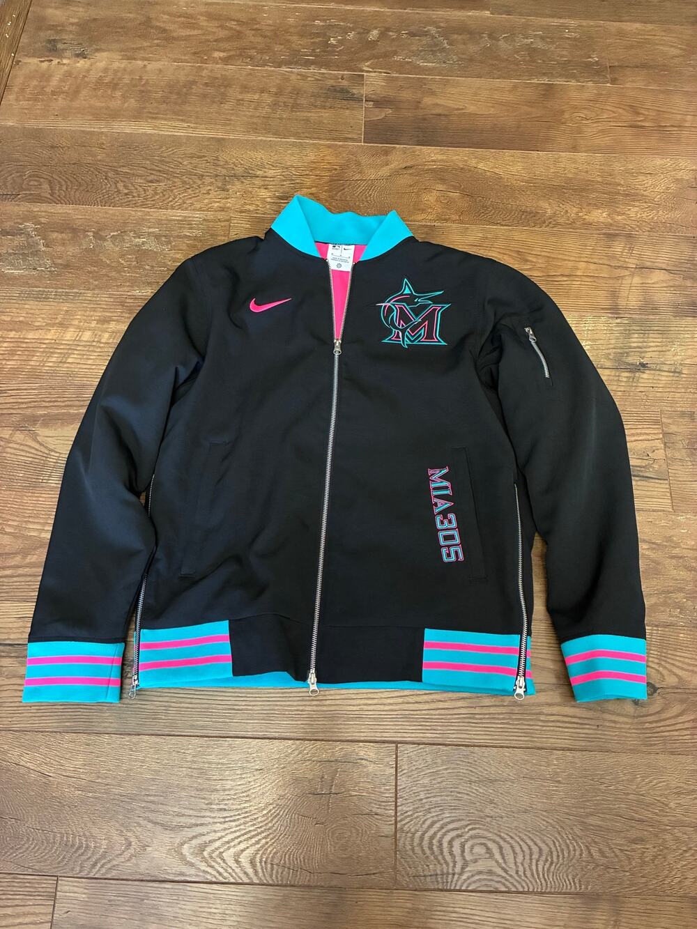Nike Miami Marlins City Connect retro-Miami look Jacket in Men’s Medium